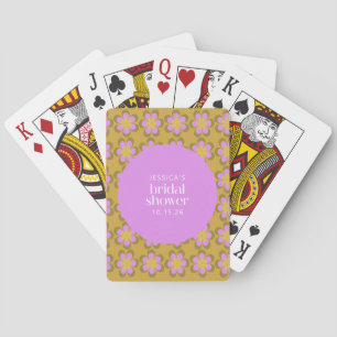 Jeu De Cartes Fleurs rétro mod violettes et jaunes pour Baby Sho