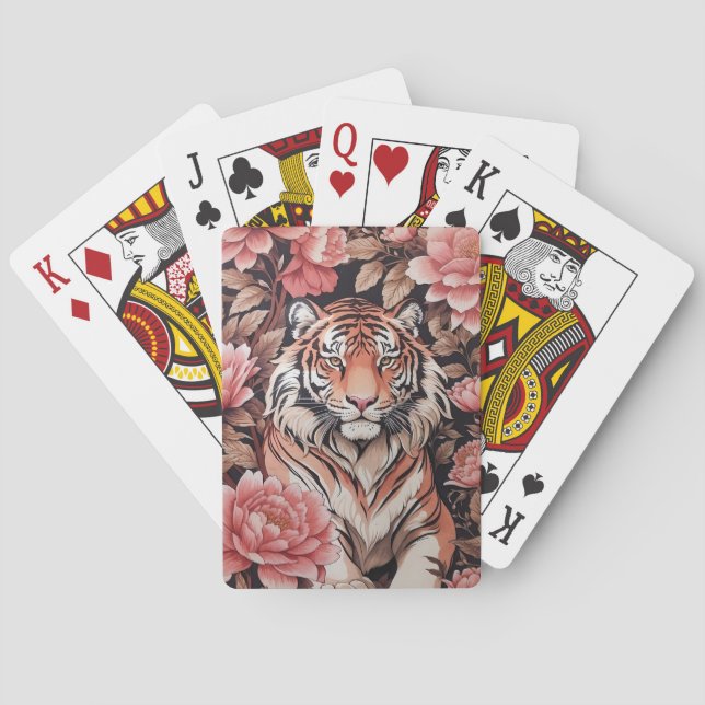 Jeu De Cartes Fleurs roses de tigre en Mémerisation (dos)