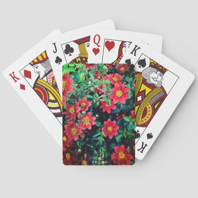 Jeu De Cartes Fleurs rouges (dos)