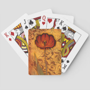 Jeu De Cartes Fleurs rouges I