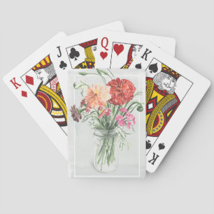 Jeu De Cartes Fleurs sauvages d'été - roses et rouges