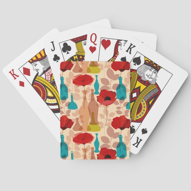 Jeu De Cartes Fleurs, vases et bouteilles motif (dos)