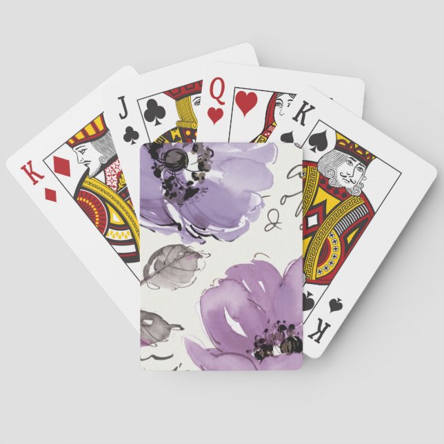 Jeu De Cartes Fleurs violettes (dos)