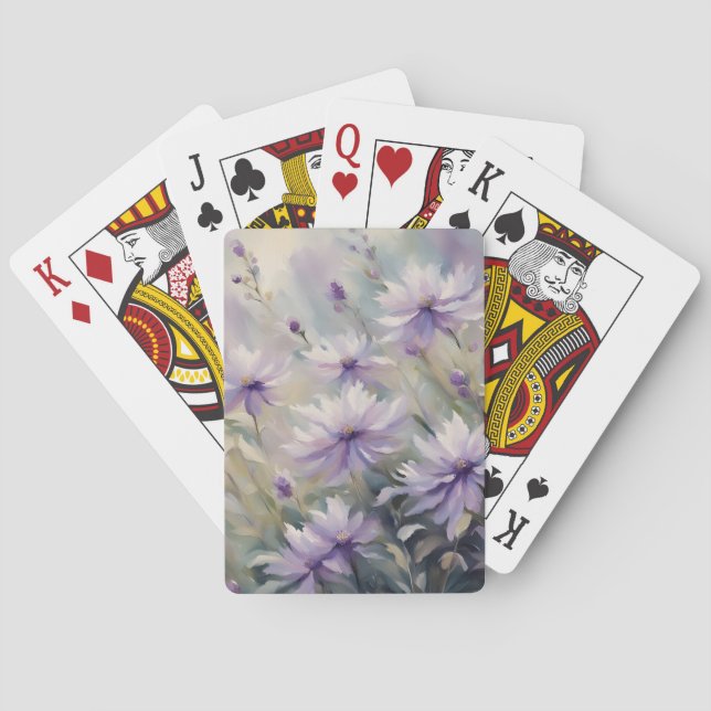 Jeu De Cartes Fleurs violettes douces et romantiques (dos)
