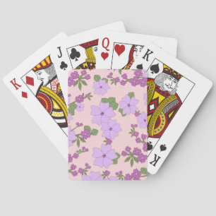 Jeu De Cartes Fleurs Violettes, Modèle Floral, Motif De Fleurs