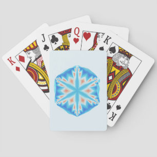 Jeu De Cartes Flocon de neige en cristal bleu Cartes saisonnière
