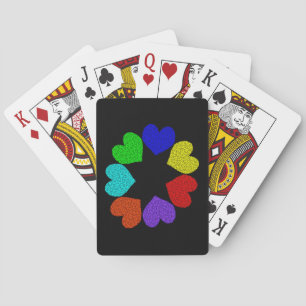 Jeu De Cartes Floral Arc-en-ciel Coeurs d'amour Jouer des cartes