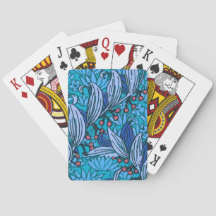 Jeu De Cartes Floral bleu ancien Boho moderne