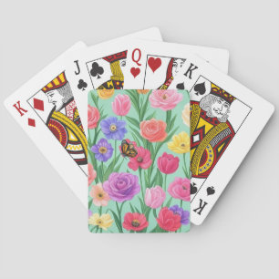 Jeu De Cartes Floral coloré/Rose de printemps