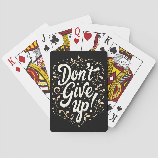 Jeu De Cartes Floral élégant "N'abandonnez pas !" Motivation (dos)