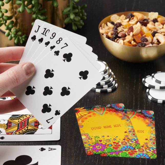 Jeu De Cartes "Floral Jaune" Inspirivée jouer aux cartes (In Situ)