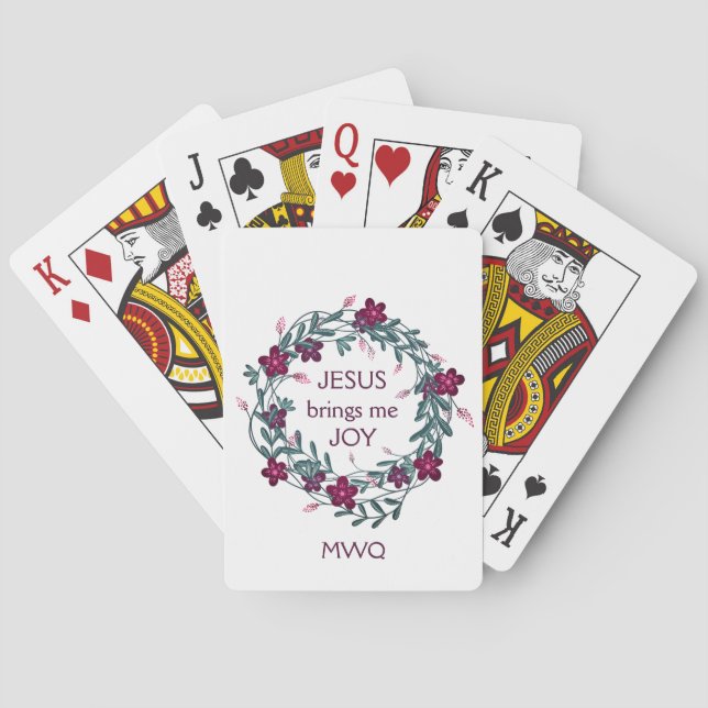 Jeu De Cartes Floral JESUS M'APPORTE JOIE Christian Personnalisé (dos)