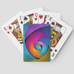 Jeu De Cartes Floral moderne Art Abstrait rose Bleu Motif #17