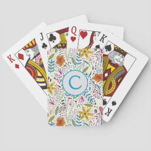 Jeu De Cartes Floral Monogramme Classic Cartes de Jeu