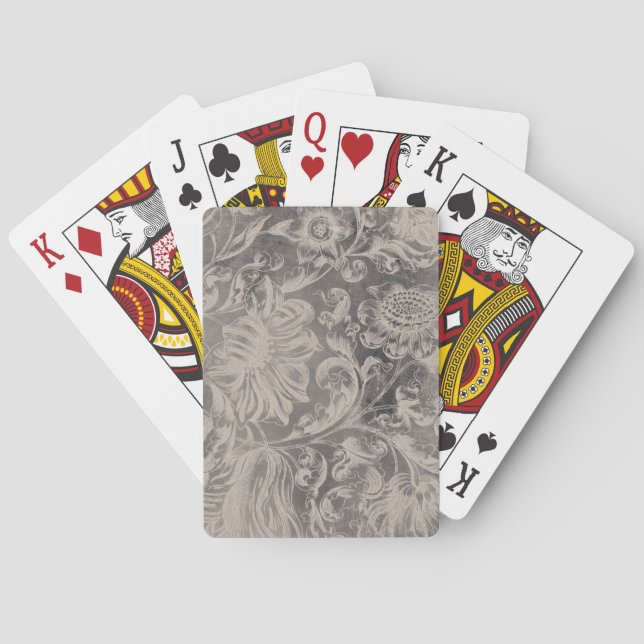 Jeu De Cartes Floral vieilli (dos)
