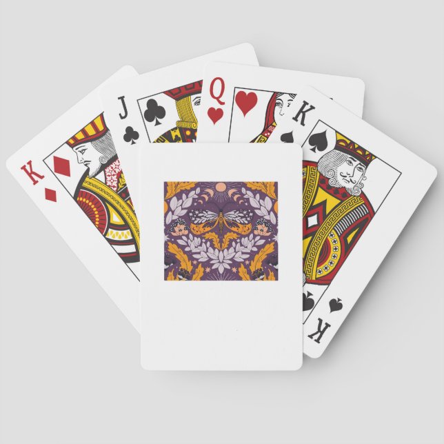 Jeu De Cartes Florales de papillons Whimsigoth - Violet, Lavande (dos)