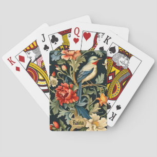 Jeu De Cartes Flore complexe avec oiseaux
