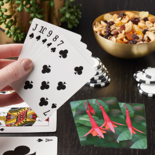 Jeu De Cartes Flore mince rouge Fuchsia