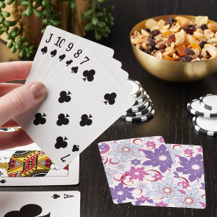 Jeu De Cartes Flore Vibrante Motif Floral Purple Rose Fleurs Ble