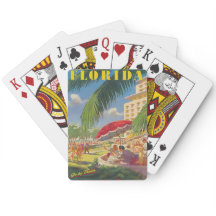 Florida Travel Poster Classic Playing Cartes