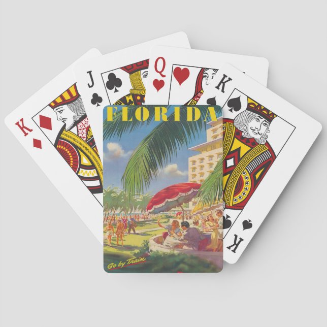 Jeu De Cartes Florida Travel Poster Classic Playing Cartes (dos)