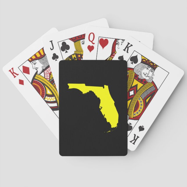Jeu De Cartes Floride noire et jaune (dos)