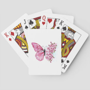 Jeu De Cartes Flower Butterfly with Pink Sakura
