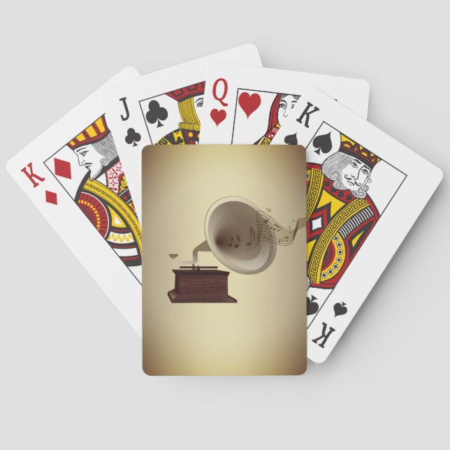 Jeu De Cartes Flux de musique du Gramophone (dos)