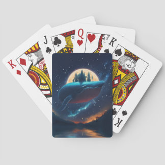 Jeu De Cartes Flying Humpback Baleine Lune Mer Lumière Forêts St