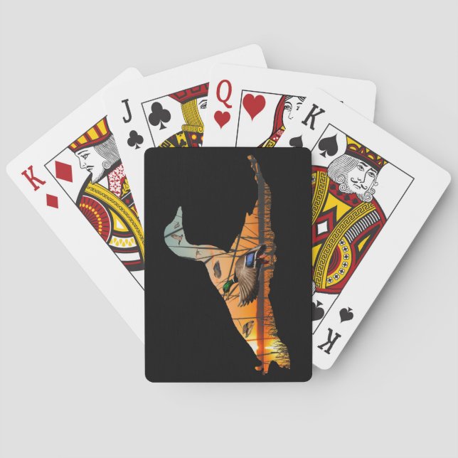 Jeu De Cartes Flying Mallard Playing Cartes, Duck Hunting (dos)