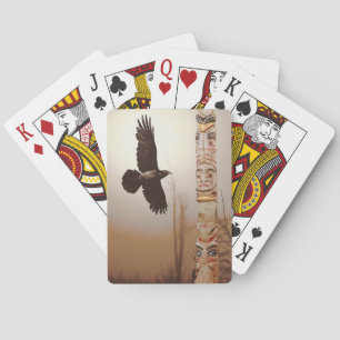 Jeu De Cartes Flying Raven & Totem-Pole Imaginaire Art
