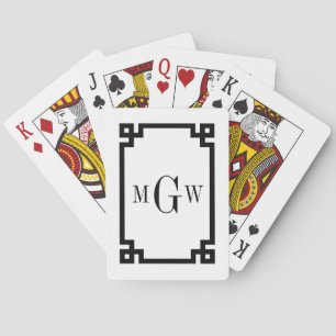 Jeu De Cartes Fond DIY clé grecque encadré noir #2 3I