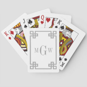 Jeu De Cartes Fond DIY clé grecque fantaisie gris foncé encadré 