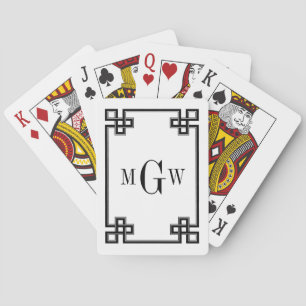 Jeu De Cartes Fond DIY Clé Grecque Noire Cadre Fantaisie 3I