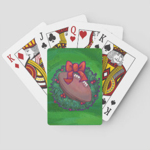 Jeu De Cartes Football en couronne de Noël sur vert