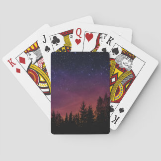 Jeu De Cartes Forest Night Sky Nature with Starry Woodland Scene