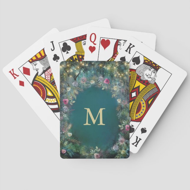 Jeu De Cartes Forêt Enchantée Rose Fée Bois Initiale (dos)