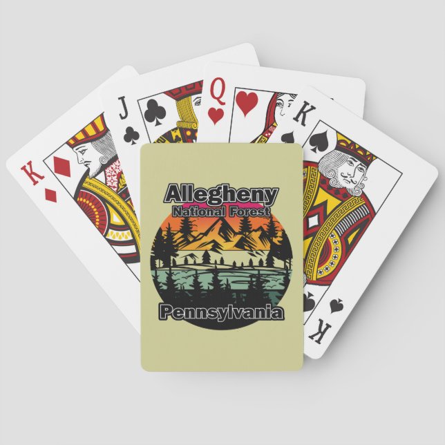 Jeu De Cartes Forêt nationale vintage Allegheny Pennsylvanie (dos)