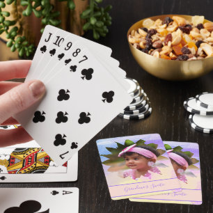 Jeu De Cartes Forme de fleurs personnalisée Photo Aquarelle Past