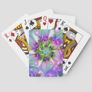 Jeu De Cartes Formes arrondies de spirale colorées Art fractal A
