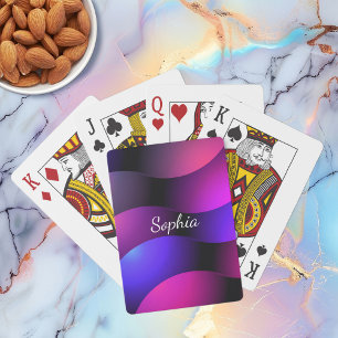 Jeu De Cartes Formes courbes colorées, nom de script blanc