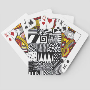 Jeu De Cartes Formes géométriques abstraites main motif noir bla