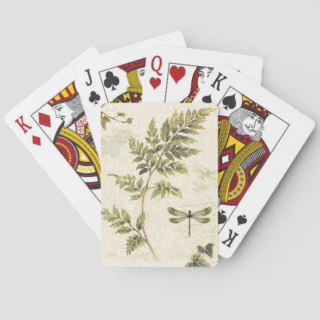 Jeu De Cartes Fougères décoratives et une libellule (dos)