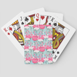 Jeu De Cartes Foule rose et blanche des Flamants roses