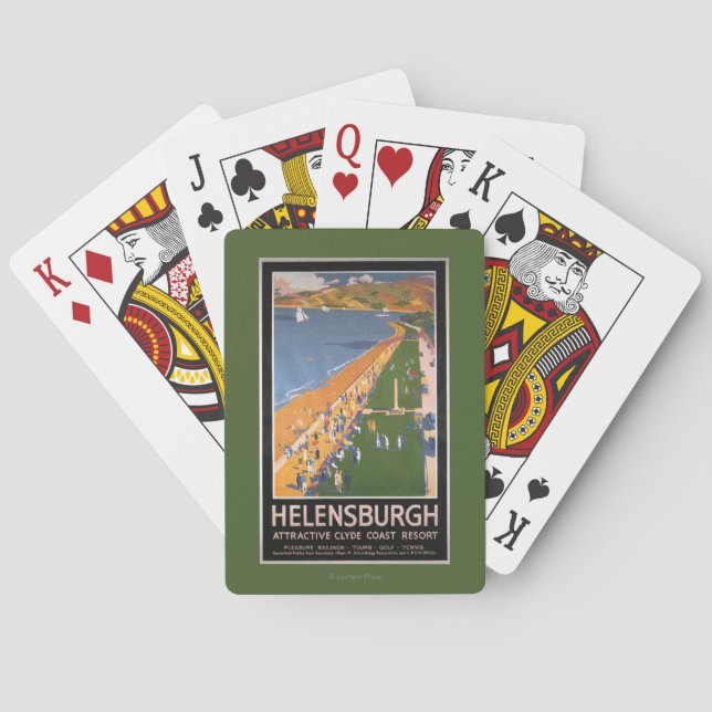 Jeu De Cartes Foules le long d'affiche de chemins de fer de (dos)