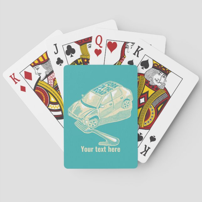 Jeu De Cartes Fourche dans l'accident de la route (dos)