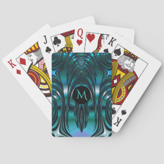 Jeu De Cartes Fractale à franges Turquoises Art Déco super avec 