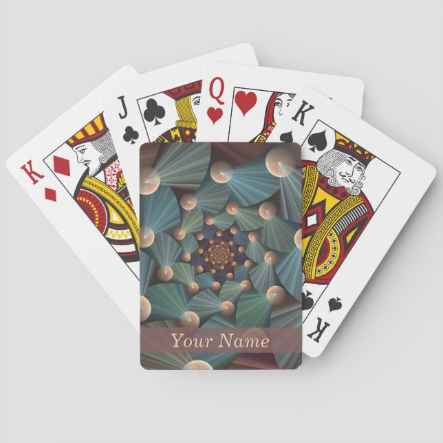 Jeu De Cartes Fractale Abstraite avec profondeur Brown Ajustemen (dos)