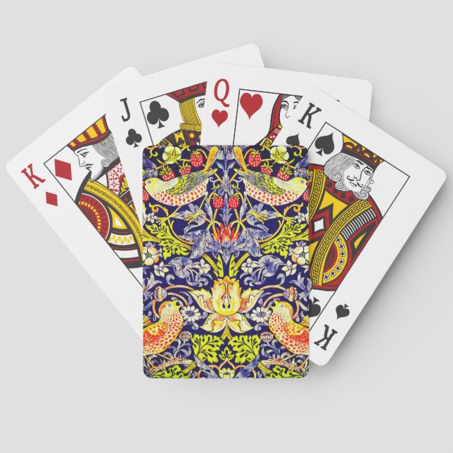 Jeu De Cartes Fraise Thief Oiseaux William Morris (dos)