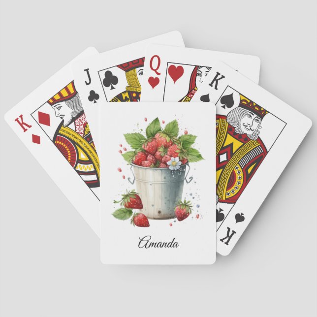 Jeu De Cartes Fraises fraîches cuites dans un seau (dos)